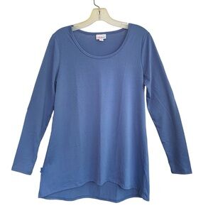 LuLaRoe LYNNAE Dusty Blue Long Sleeve Size Hi-Low Hem Size SMALL